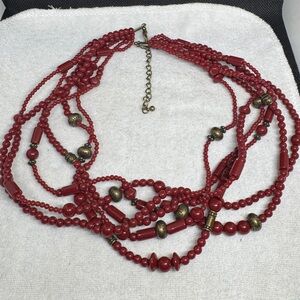 Elegant Red Beaded Necklace